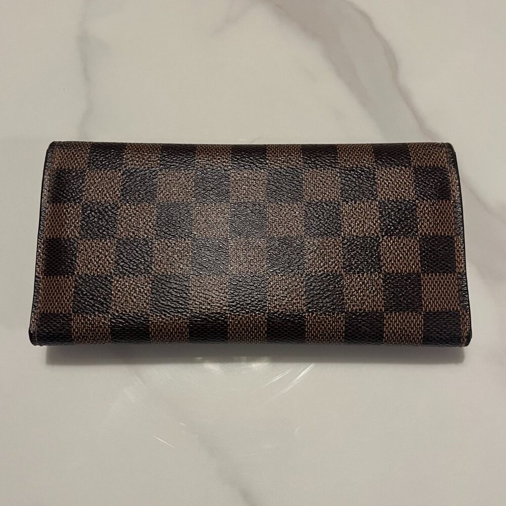 Louis Vuitton Josephine Wallet Damier Ebene Red Wallet + COA - Picture 4 of 13